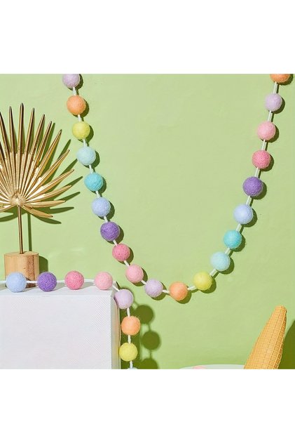 2m 2m Colorful Pompom Pendant Garland Nordic Series Felt Ball String Hanging DIY Handmade Nursery Ch