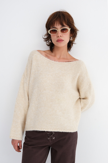 Boat Neck Knitwear Sweater K3566