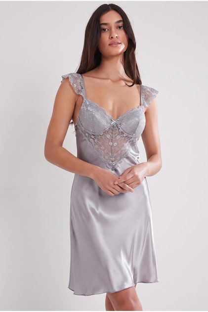Satin Lace Women's Nightgown - 635 Royal
