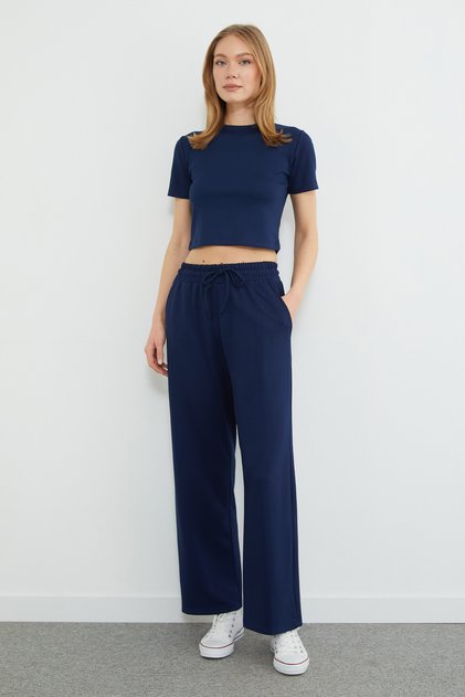 Beli Lace-Up Pocketed Modal Sweatpants