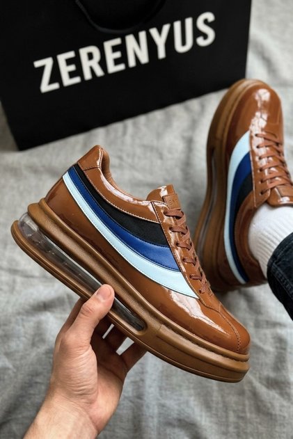 Zrc171 - high quality air sole lace-up men's snaker taba patent leather