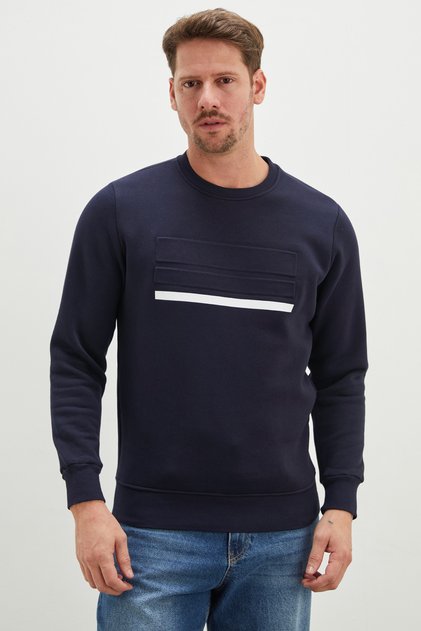 3 Yarn Printed Crew Neck Sweatshirt