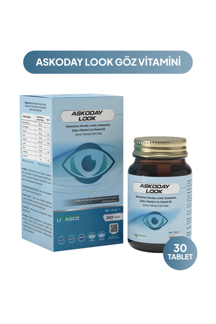 Look - Lutein, Resveratrol, Klorella ve Vitamin C İçeren Göz Sağlığı Takviyesi 30 Tablet