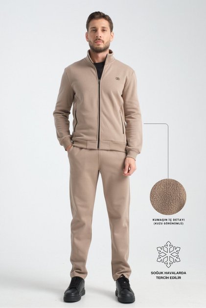 Mink Men's Winter Tracksuit Set with Thermosoft Technology, Lamb-Look Interior, Regular Fit