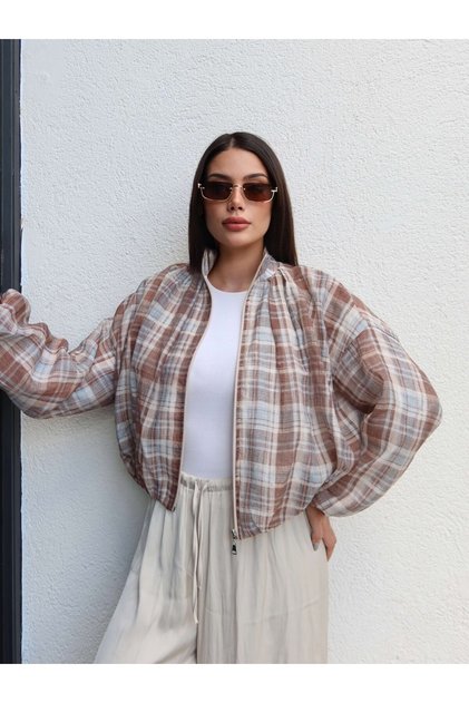 Plaid Bomber Jacket