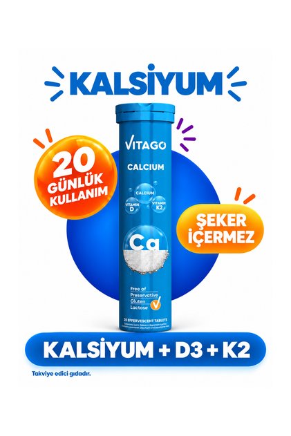 Prokalsiyum, Vitamin D,Vitamin K2 Efervesan 20 Tablet