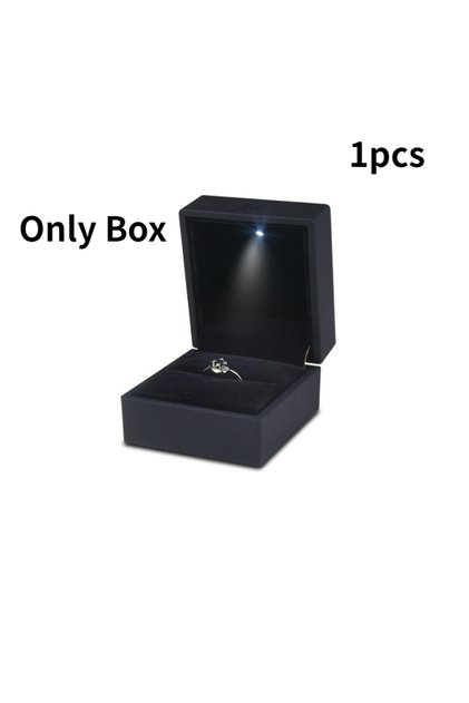 65x60x50mm black 2025 Ring Box With LED Light Jewelry Diamond Ring Box Storage Wedding Ring Box Jewe