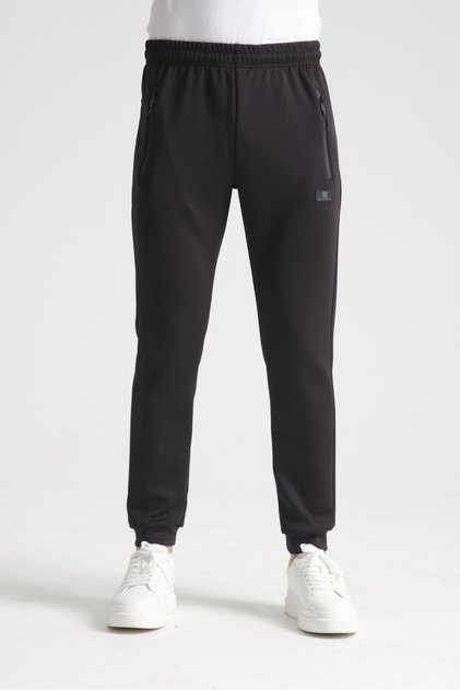 Black Men's Jogger Sweatpants with Pocket Detail