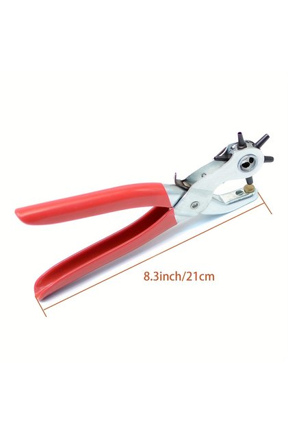 silvery Leather Hole Punch,9" Belt Hole Puncher for Leather Heavy Duty, 6 Size Revolving Leather Bel
