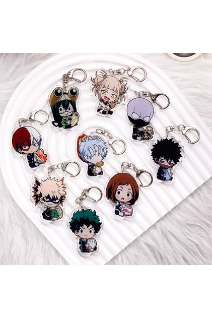 5 cm 10 1/9PCS Anime My Hero Academia Acrylic Car Keychain Cartoon Bag Charms Accessories Funny Back