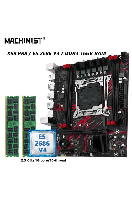 Motherboards MACHINIST X99 PR8 Motherboard combo.Optional LGA 2011-3 Xeon E5 2686 V4 CPU DDR3 16gb R