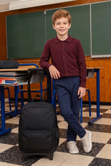 Beli Lace-Up Combed Cotton Fabric Unisex Children's Trousers