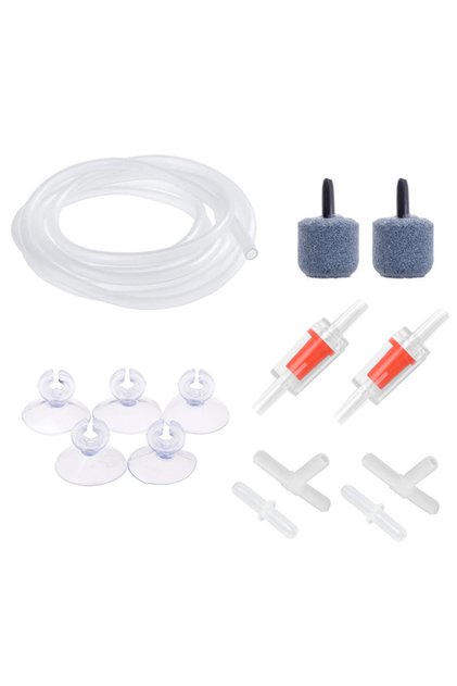 kit Aquarium Air Pump Accessories Kit with Air Stone Bubble Aerator, Check Valves, Suction Cups, Air