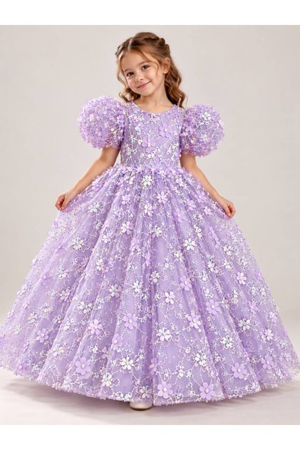 Girl's Lilac Princess Dress, Girl's Graduation Dress, Evening Dress