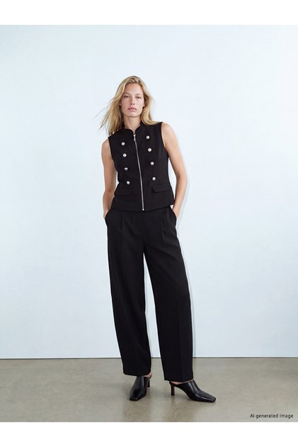 High Waist Pleated Women's Balloon Pants for Style Enthusiasts from Uzg Store