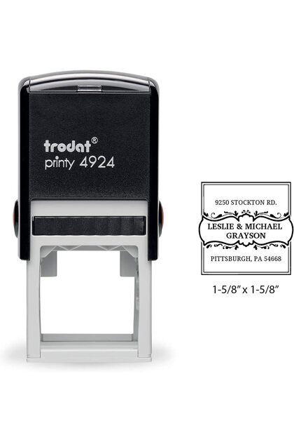 Printy 4924 Personalized Individual Custom Name Plate Return Monogram Self Inking Stamp (1-5/8in x 1-5/8in)