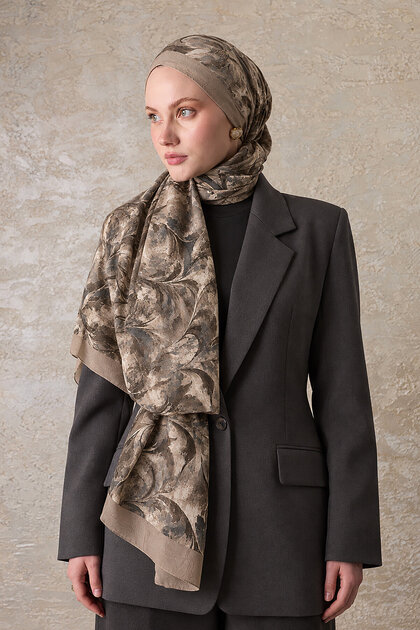 Mink Velora Patterned Shawl