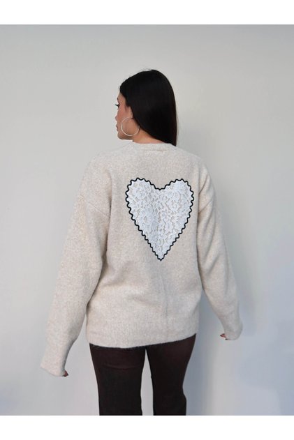 Soft sweater with lace detail