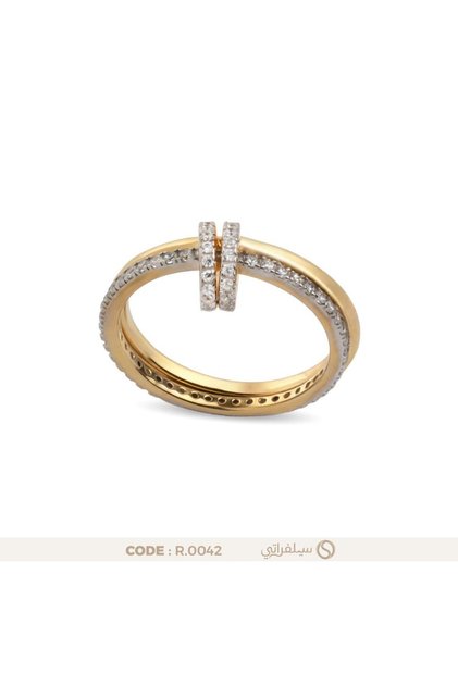 925 Silver Zircon Rhodium Plated Gold Water Gold Ring Design Nail Ring