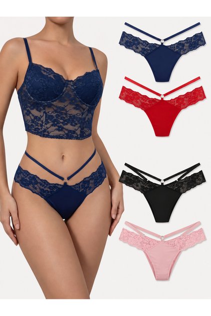 Kadın 4 Lü Paket Dantelli String