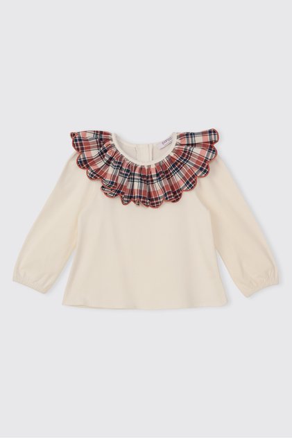 Baby Girl Collared Ecru Blouse
