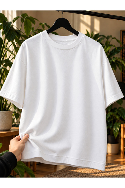 Düz Renk Oversize T-Shirt