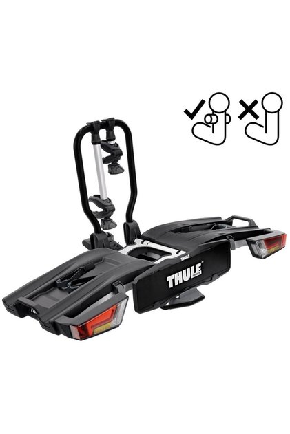 Suport pentru 2 biciclete, EasyFold XTF 2, cu prindere pe carligul de remorcare (13 pini), Negru-Gri