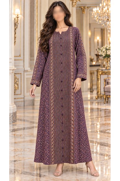 Women's Jalabiya Full Embroidered Fabric