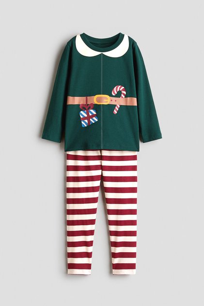 Pamuklu ve Baskılı Pijama Takımı