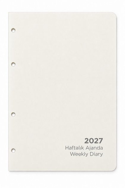 Yedek İç-RinGo 2027 Haftalık Ajanda A5. Vegan Deri Esnek Kapak Ivory 80gr.160 Sayfa.