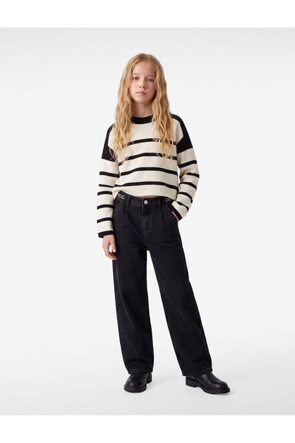 Long Sleeve Crew Neck Striped Sweater
