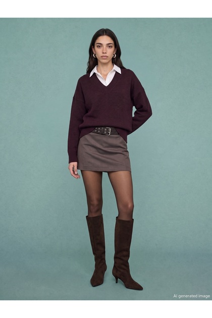 81086 Kemerli Mini Şort Etek