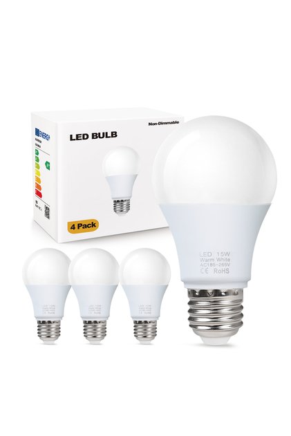 مصباح LED أبيض دافئ 22 واط، 4 قطع/مجموعة، E27، تيار متردد 220 فولت، 6 واط، 9 واط، 12 واط، 15 واط، 18 واط، 22 واط، 26 واط، 32 واط، إضاءة LED