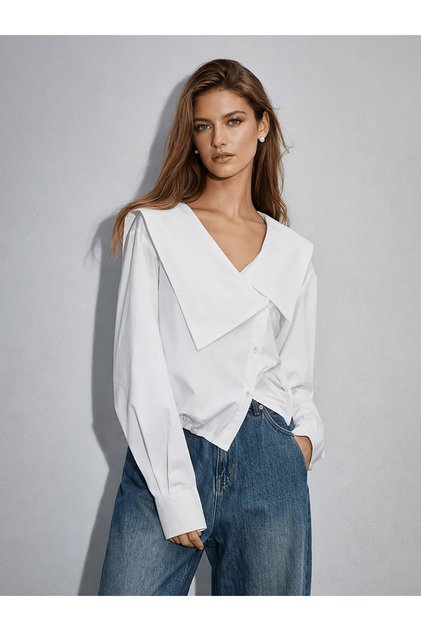 Ruched Relaxed Fit Women's Shirts & Blouses