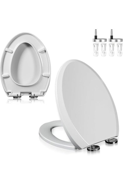 Toilet Seat U Shape Soft Close Toilet Seat with Adjustable Hinges One-Click to Quick Release Sturdy