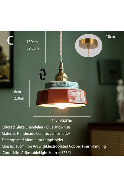 C New Chinese-style Retro Ceramic Pendant Lights, Japanese-style Guesthouse Display windows, Restaur