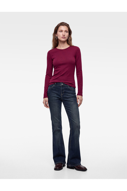 Modal Kumaş Slim Fit Bisiklet Yaka Uzun Kollu Tişört
