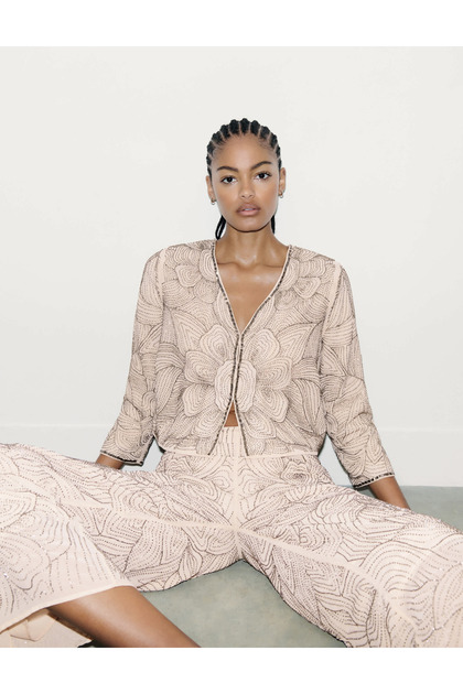 Relaxed Fit İşlemeli Ceket