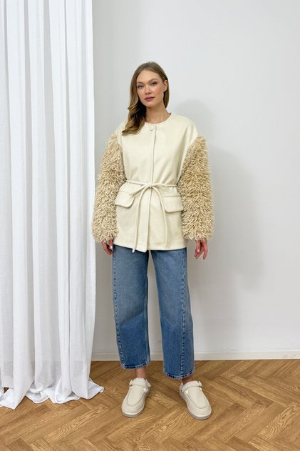 Fur-Cuffed Coat 6-1606
