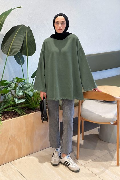 Oversize Basic Sweat Haki