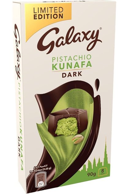 Galaxy Pistachio Kunafa Dark Chocolate, 90 g