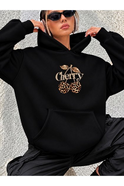 Women's Oversize Printed Hoodie Premium Quality 3 Thread Thick Fabric Hooded Sweatshirt