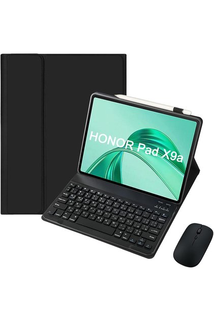Keyboard Case (Arabic/English) for Honor Pad X9a (11.5 inch 2025) with Mouse Bluetooth Black
