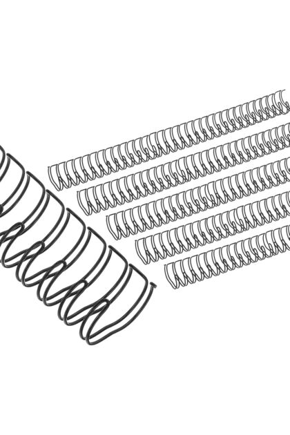 100 PCS Double Loop Binding Wire, 3:1 Pitch Spines for Notebook Making, Black Twin Loop Wire Coils, 34 Loops Circular Rings for Calendar Binding, Document Organizing Supplies