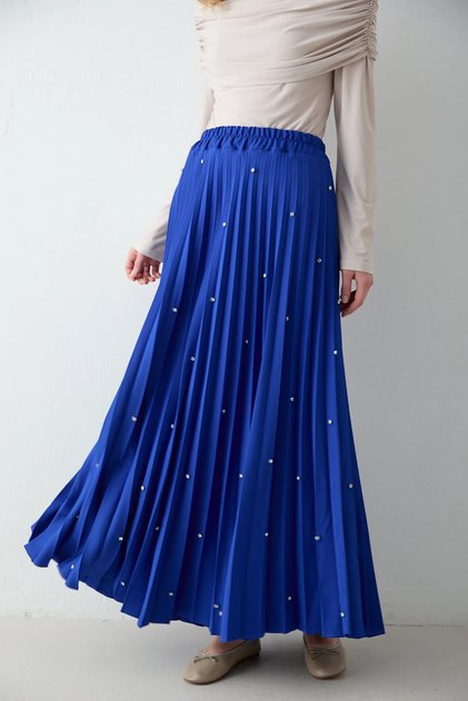 Stoned Pleated Skirt 32-3541-1
