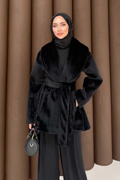 Angora Belted Coat 32-2504