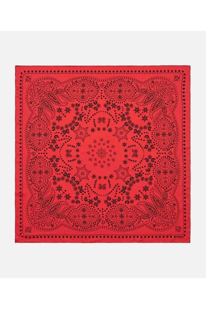 %100 ipek şal desenli monogram eşarp