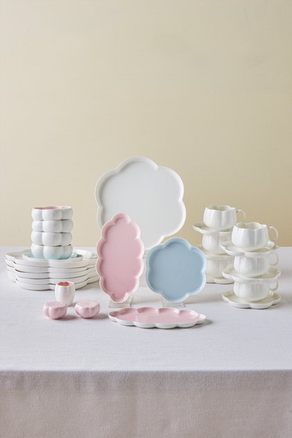 Earth Collection Pinky Cloud 29 Parça 6 Kişilik Kahvaltı Takımı
