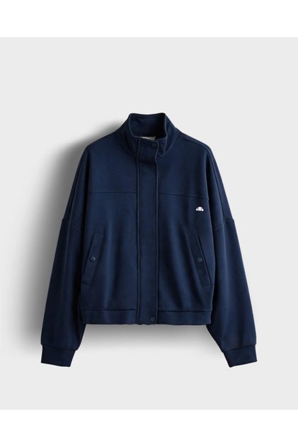 6Wf1022-Nv Women's Zippered Sweatshirt, Navy Blue.