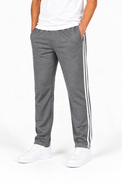 Men's Striped Cotton Sweatpants Anthracite-5471